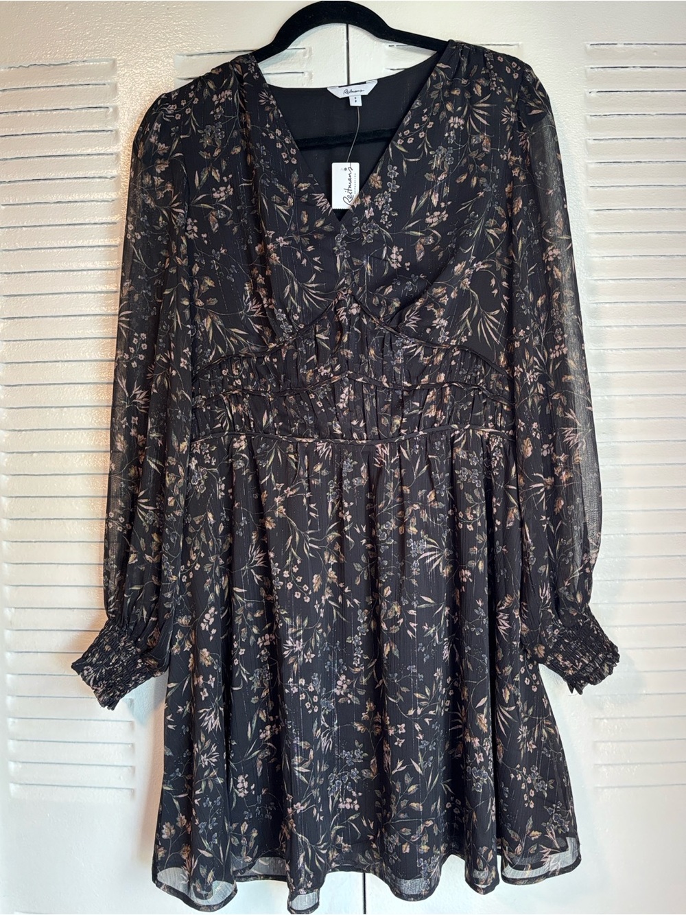 Reitmans Floral Sheer Mini Dress Size S New With Tags Romantic Chic - Picture 2 of 11